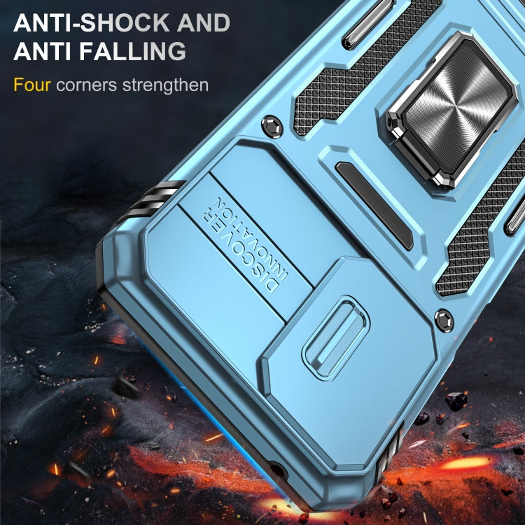 For Motorola Moto G Stylus 5G 2024 Armor PC + TPU Camera Shield Phone Case(Light Blue) - Motorola Cases by PMC Jewellery | Online Shopping South Africa | PMC Jewellery | Buy Now Pay Later Mobicred