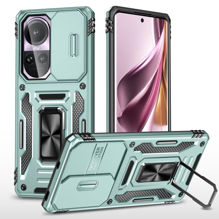 For OPPO Reno10 Global Armor PC + TPU Camera Shield Phone Case(Alpine Green) - OPPO Cases by PMC TechLife | Online Shopping South Africa | PMC TechLife | Buy Now Pay Later Mobicred