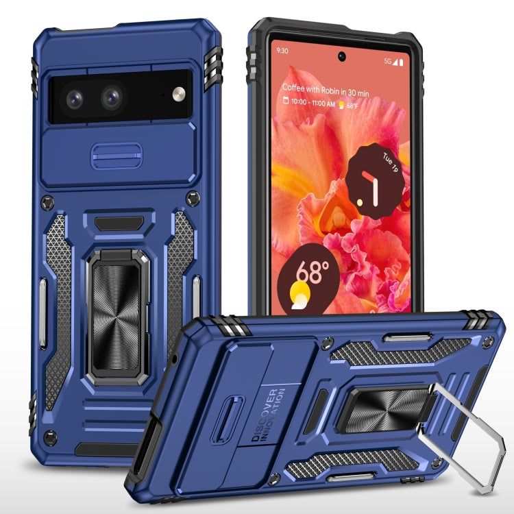 For Google Pixel 9/9 Pro Armor PC + TPU Camera Shield Phone Case(Navy Blue) - Google Cases by PMC TechLife | Online Shopping South Africa | PMC TechLife | Buy Now Pay Later Mobicred