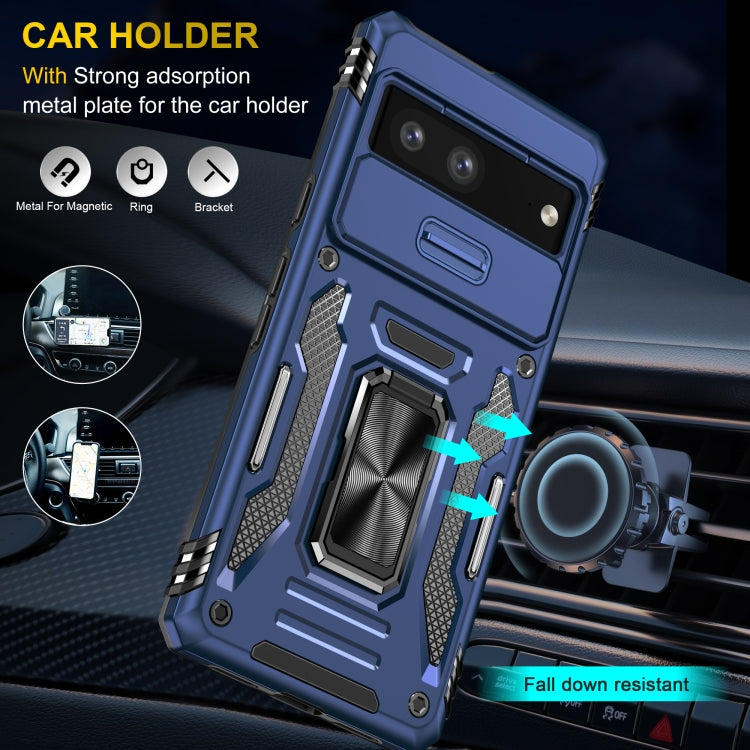 For Google Pixel 9/9 Pro Armor PC + TPU Camera Shield Phone Case(Navy Blue) - Google Cases by PMC TechLife | Online Shopping South Africa | PMC TechLife | Buy Now Pay Later Mobicred