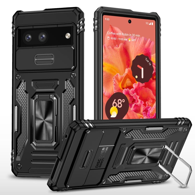 For Google Pixel 9/9 Pro Armor PC + TPU Camera Shield Phone Case(Black) - Google Cases by PMC TechLife | Online Shopping South Africa | PMC TechLife | Buy Now Pay Later Mobicred
