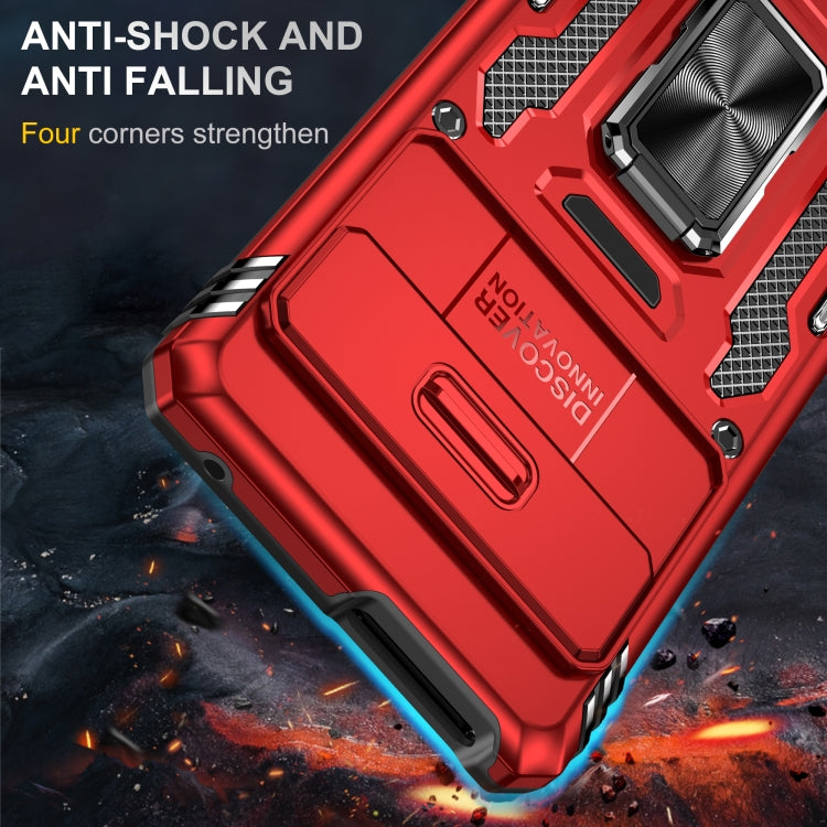 For Google Pixel 9/9 Pro Armor PC + TPU Camera Shield Phone Case(Red) - Google Cases by PMC TechLife | Online Shopping South Africa | PMC TechLife | Buy Now Pay Later Mobicred