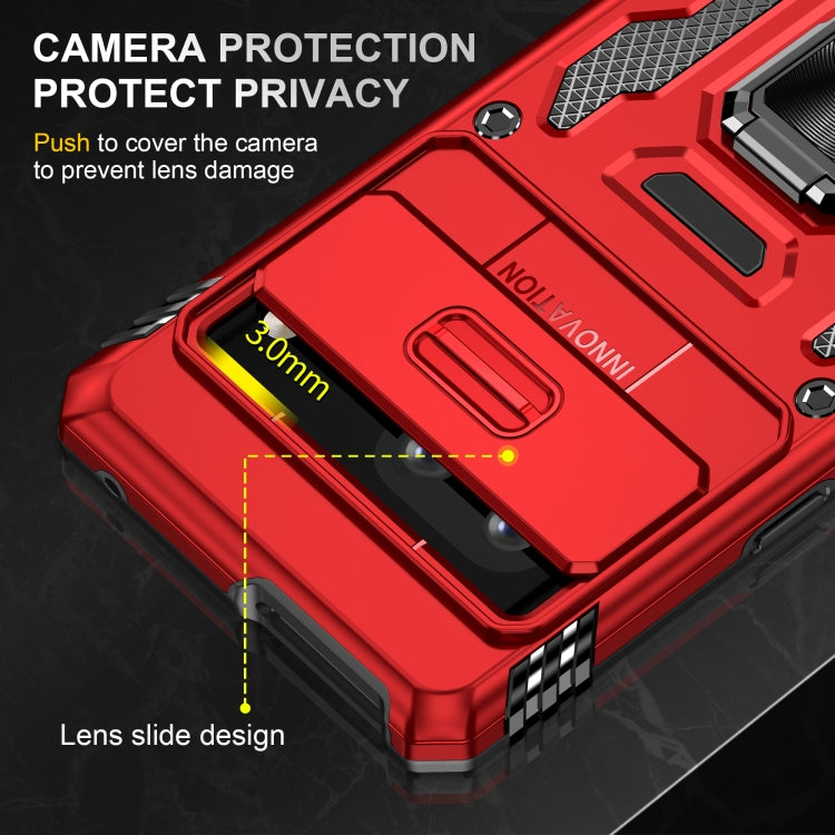 For Google Pixel 9/9 Pro Armor PC + TPU Camera Shield Phone Case(Red) - Google Cases by PMC TechLife | Online Shopping South Africa | PMC TechLife | Buy Now Pay Later Mobicred