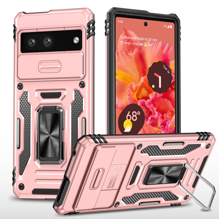 For Google Pixel 9/9 Pro Armor PC + TPU Camera Shield Phone Case(Rose Gold) - Google Cases by PMC TechLife | Online Shopping South Africa | PMC TechLife | Buy Now Pay Later Mobicred
