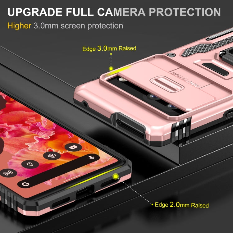 For Google Pixel 9/9 Pro Armor PC + TPU Camera Shield Phone Case(Rose Gold) - Google Cases by PMC TechLife | Online Shopping South Africa | PMC TechLife | Buy Now Pay Later Mobicred
