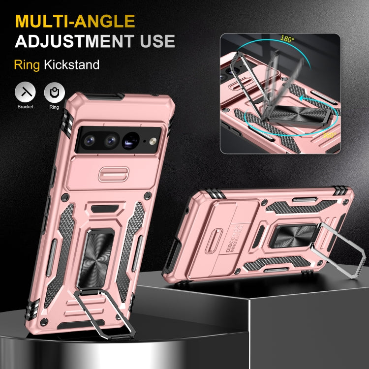 For Google Pixel 9 Pro XL 6.8 Armor PC + TPU Camera Shield Phone Case(Rose Gold) - Google Cases by PMC TechLife | Online Shopping South Africa | PMC TechLife | Buy Now Pay Later Mobicred