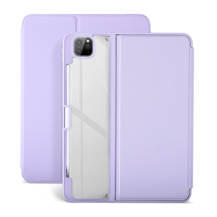 For iPad Air 13 2024 / Pro 12.9 2022 2-Fold Clear Acrylic Leather Tablet Case(Light Purple) - iPad Pro 12.9 (2022/2021) Cases by PMC TechLife | Online Shopping South Africa | PMC TechLife | Buy Now Pay Later Mobicred