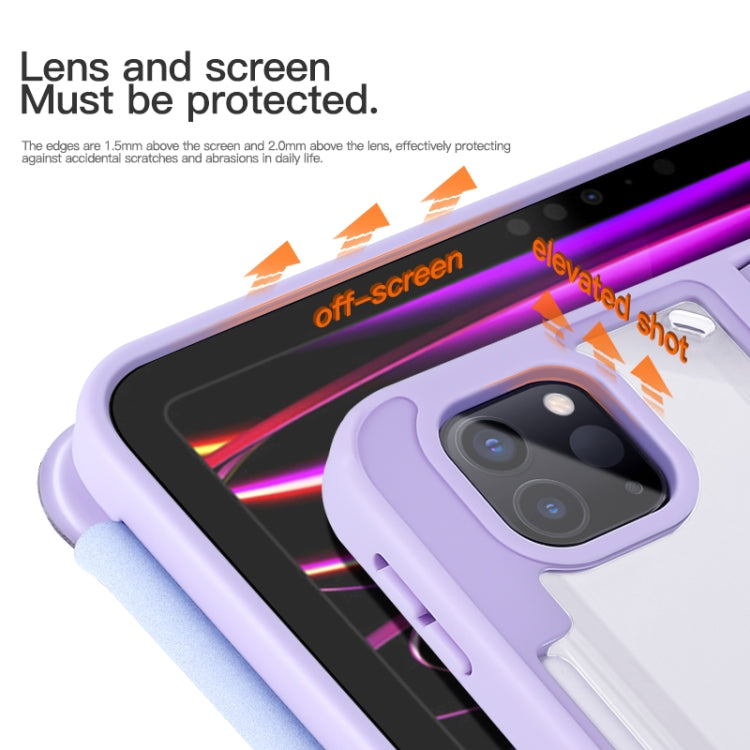 For iPad Air 13 2024 / Pro 12.9 2022 2-Fold Clear Acrylic Leather Tablet Case(Light Grey) - iPad Pro 12.9 (2022/2021) Cases by PMC TechLife | Online Shopping South Africa | PMC TechLife | Buy Now Pay Later Mobicred