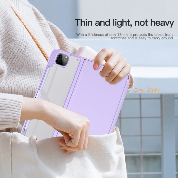 For iPad Air 13 2024 / Pro 12.9 2022 2-Fold Clear Acrylic Leather Tablet Case(Ice Blue) - iPad Pro 12.9 (2022/2021) Cases by PMC TechLife | Online Shopping South Africa | PMC TechLife | Buy Now Pay Later Mobicred