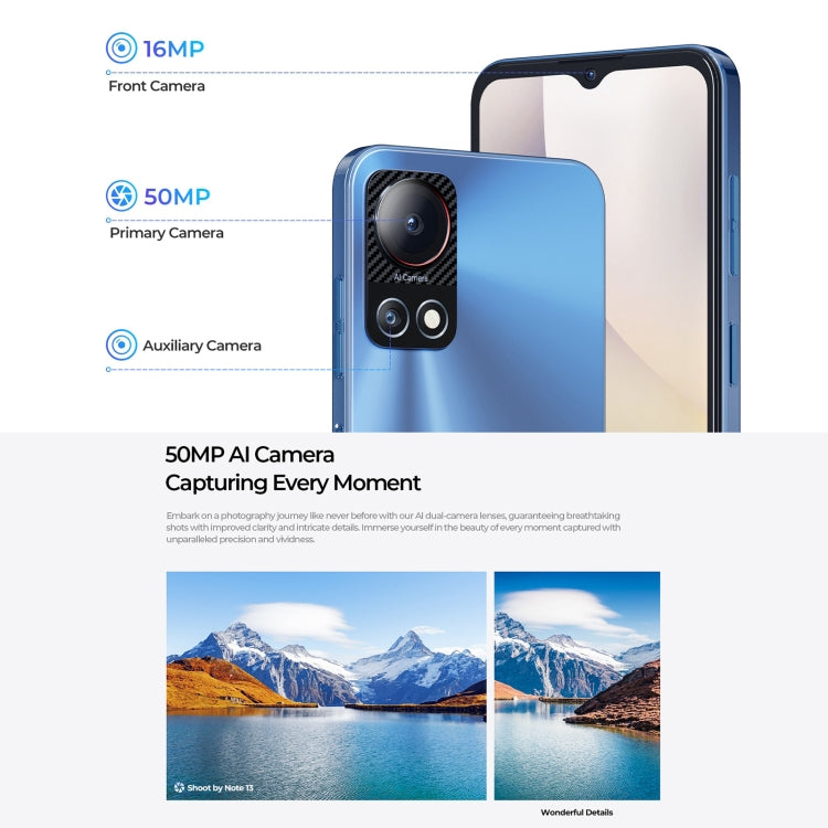 HOTWAV Note 13, 4GB+128GB, Side Fingerprint Identification, 6.6 inch Android 13 T606 Octa Core up to 1.6GHz, Network: 4G, NFC, OTG(Blue) - free shipping - PMC TechLife - Order now!