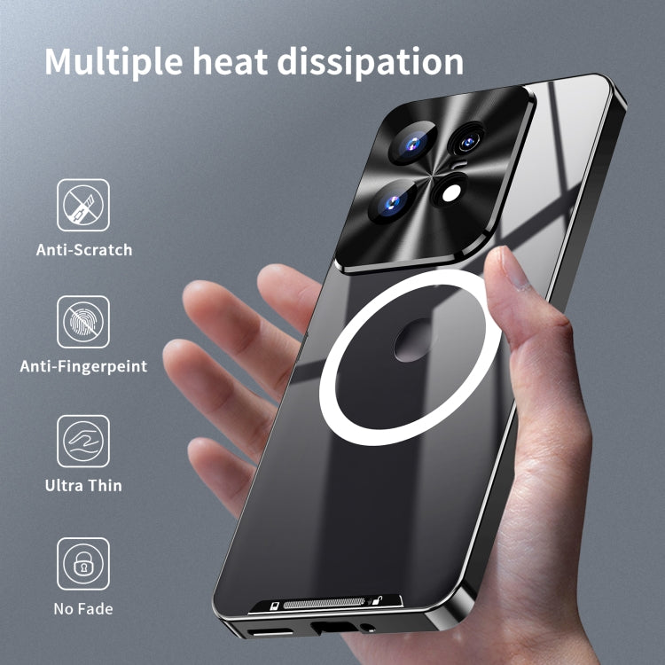 For Motorola Edge 50 Pro Frosted Metal MagSafe Magnetic Phone Case(Black) - Motorola Cases by PMC TechLife | Online Shopping South Africa | PMC TechLife | Buy Now Pay Later Mobicred