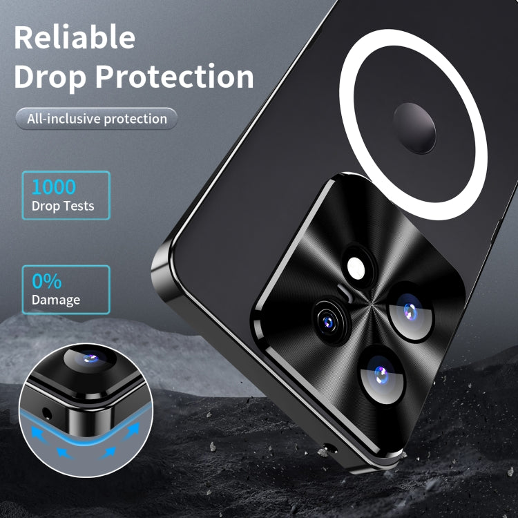 For Motorola Edge 50 Pro Frosted Metal MagSafe Magnetic Phone Case(Black) - Motorola Cases by PMC TechLife | Online Shopping South Africa | PMC TechLife | Buy Now Pay Later Mobicred