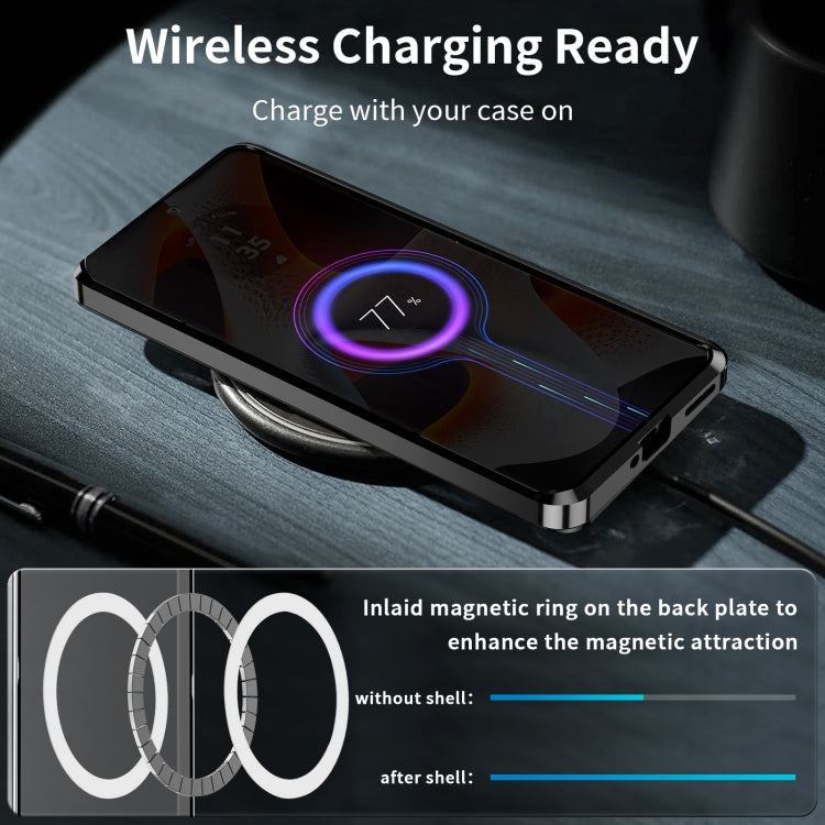 For Motorola Edge 50 Pro Frosted Metal MagSafe Magnetic Phone Case(Black) - Motorola Cases by PMC TechLife | Online Shopping South Africa | PMC TechLife | Buy Now Pay Later Mobicred
