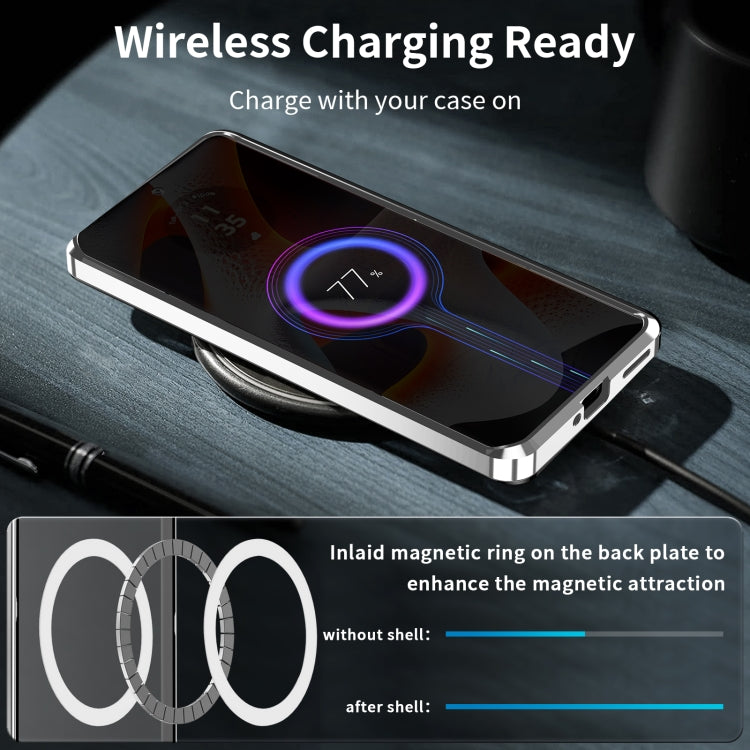 For Motorola Edge 50 Pro Frosted Metal MagSafe Magnetic Phone Case(Silver) - Motorola Cases by PMC TechLife | Online Shopping South Africa | PMC TechLife | Buy Now Pay Later Mobicred
