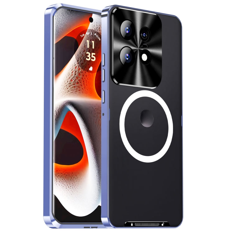 For Motorola Edge 50 Pro Frosted Metal MagSafe Magnetic Phone Case(Puprle) - Motorola Cases by PMC TechLife | Online Shopping South Africa | PMC TechLife | Buy Now Pay Later Mobicred