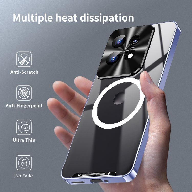 For Motorola Edge 50 Pro Frosted Metal MagSafe Magnetic Phone Case(Puprle) - Motorola Cases by PMC TechLife | Online Shopping South Africa | PMC TechLife | Buy Now Pay Later Mobicred