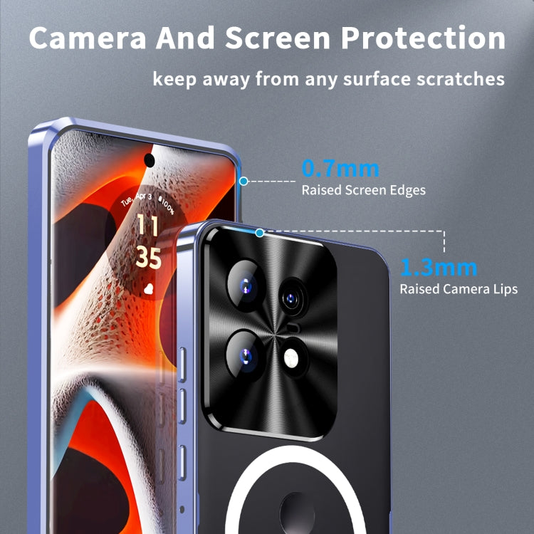 For Motorola Edge 50 Pro Frosted Metal MagSafe Magnetic Phone Case(Puprle) - Motorola Cases by PMC TechLife | Online Shopping South Africa | PMC TechLife | Buy Now Pay Later Mobicred
