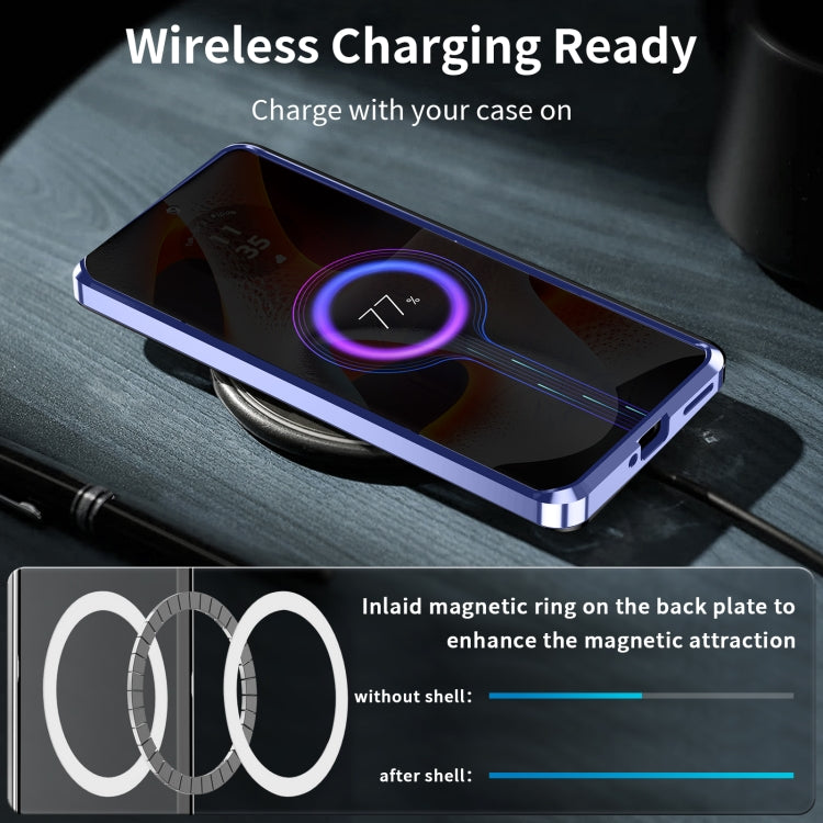 For Motorola Edge 50 Pro Frosted Metal MagSafe Magnetic Phone Case(Puprle) - Motorola Cases by PMC TechLife | Online Shopping South Africa | PMC TechLife | Buy Now Pay Later Mobicred