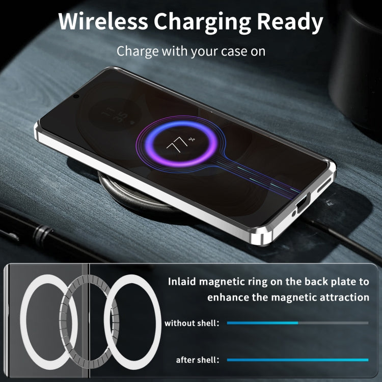 For Motorola Edge 50 Ultra Frosted Metal MagSafe Magnetic Phone Case(Silver) - Motorola Cases by PMC TechLife | Online Shopping South Africa | PMC TechLife | Buy Now Pay Later Mobicred