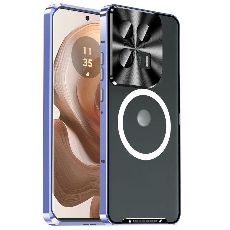 For Motorola Edge 50 Ultra Frosted Metal MagSafe Magnetic Phone Case(Puprle) - Motorola Cases by PMC TechLife | Online Shopping South Africa | PMC TechLife | Buy Now Pay Later Mobicred