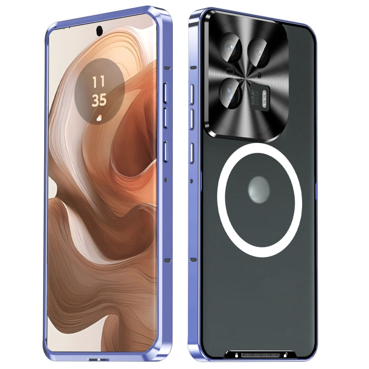 For Motorola Edge 50 Ultra Frosted Metal MagSafe Magnetic Phone Case(Puprle) - Motorola Cases by PMC TechLife | Online Shopping South Africa | PMC TechLife | Buy Now Pay Later Mobicred