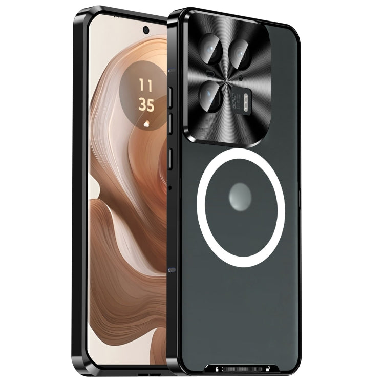 For Motorola Moto X50 Ultra Frosted Metal MagSafe Magnetic Phone Case(Black) - Motorola Cases by PMC TechLife | Online Shopping South Africa | PMC TechLife | Buy Now Pay Later Mobicred