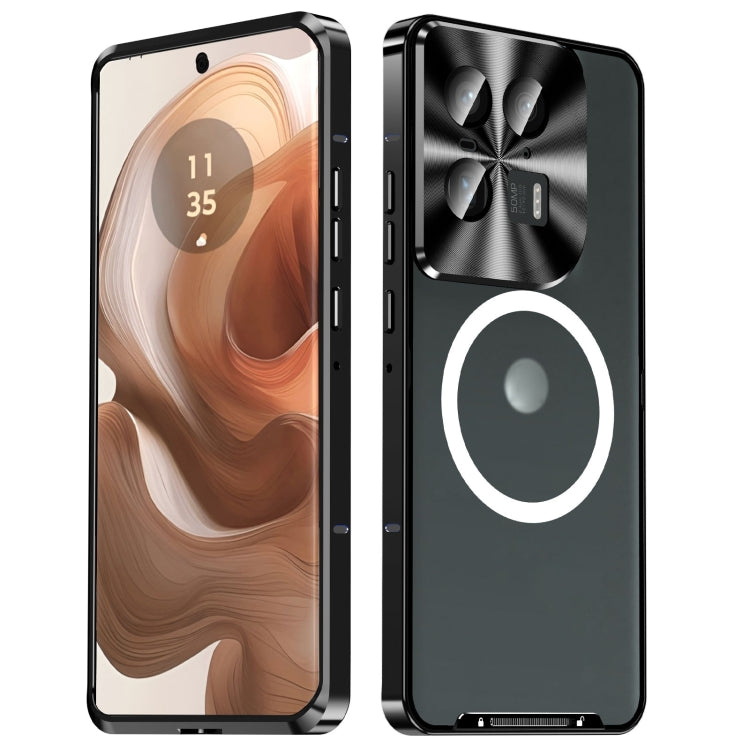 For Motorola Moto X50 Ultra Frosted Metal MagSafe Magnetic Phone Case(Black) - Motorola Cases by PMC TechLife | Online Shopping South Africa | PMC TechLife | Buy Now Pay Later Mobicred