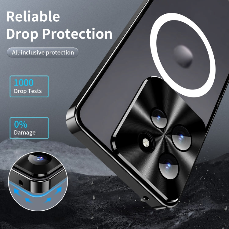 For Motorola Edge 50 Frosted Metal MagSafe Magnetic Phone Case(Black) - Motorola Cases by PMC TechLife | Online Shopping South Africa | PMC TechLife | Buy Now Pay Later Mobicred