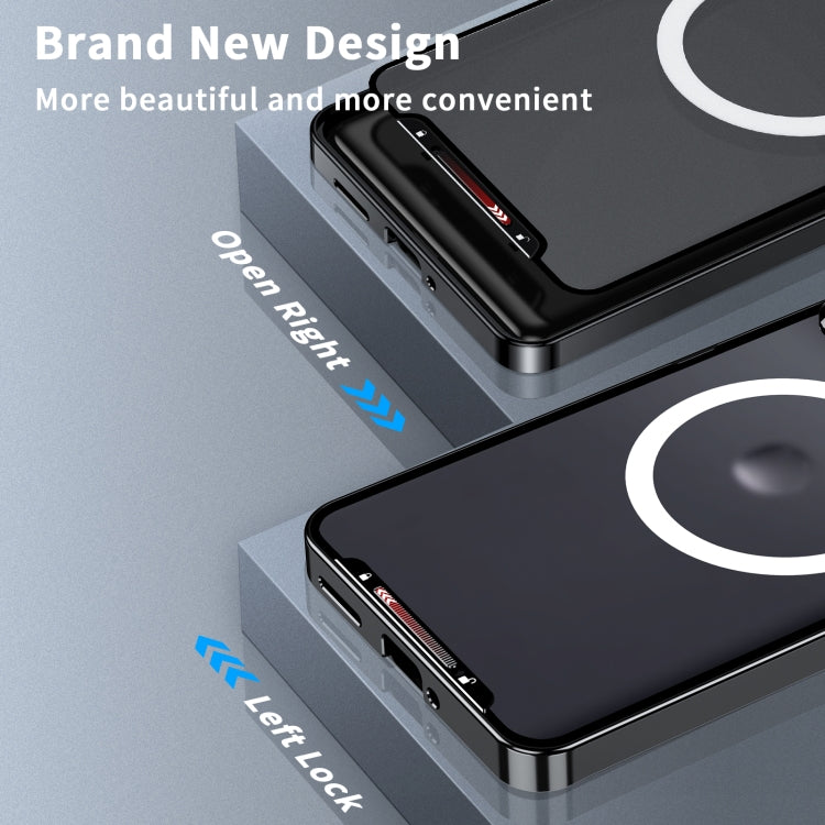 For Motorola Edge 50 Frosted Metal MagSafe Magnetic Phone Case(Black) - Motorola Cases by PMC TechLife | Online Shopping South Africa | PMC TechLife | Buy Now Pay Later Mobicred