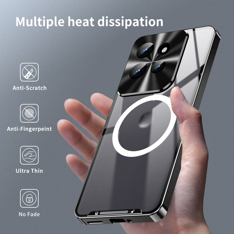 For Motorola Edge 50 Frosted Metal MagSafe Magnetic Phone Case(Black) - Motorola Cases by PMC TechLife | Online Shopping South Africa | PMC TechLife | Buy Now Pay Later Mobicred