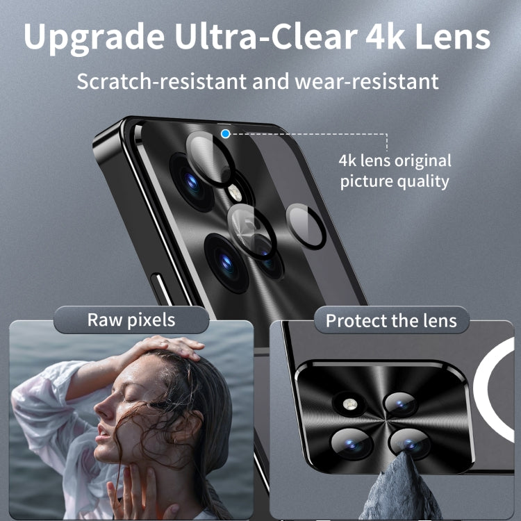 For Motorola Edge 50 Frosted Metal MagSafe Magnetic Phone Case(Black) - Motorola Cases by PMC TechLife | Online Shopping South Africa | PMC TechLife | Buy Now Pay Later Mobicred