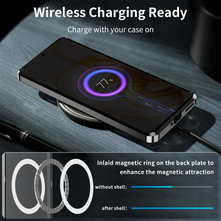 For Motorola Edge 50 Frosted Metal MagSafe Magnetic Phone Case(Black) - Motorola Cases by PMC TechLife | Online Shopping South Africa | PMC TechLife | Buy Now Pay Later Mobicred