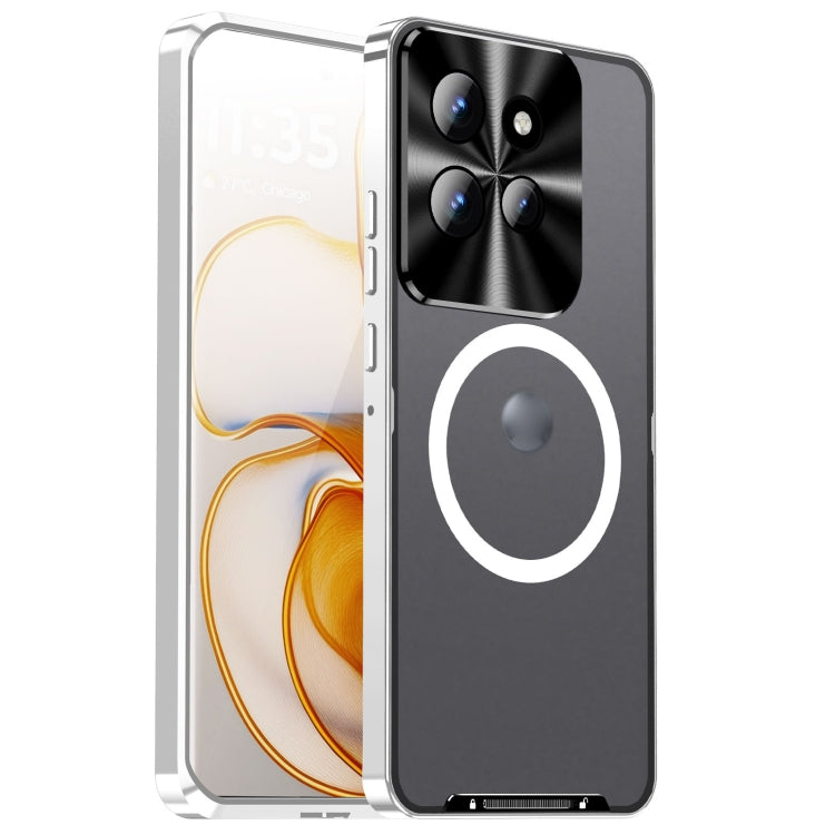 For Motorola Edge 50 Frosted Metal MagSafe Magnetic Phone Case(Silver) - Motorola Cases by PMC TechLife | Online Shopping South Africa | PMC TechLife | Buy Now Pay Later Mobicred