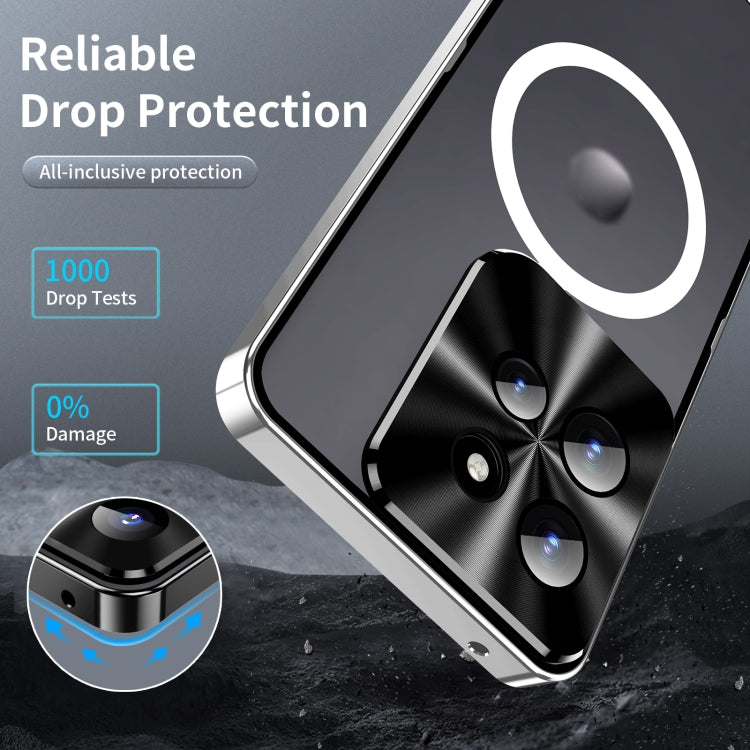 For Motorola Edge 50 Frosted Metal MagSafe Magnetic Phone Case(Silver) - Motorola Cases by PMC TechLife | Online Shopping South Africa | PMC TechLife | Buy Now Pay Later Mobicred