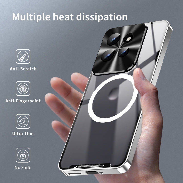 For Motorola Edge 50 Frosted Metal MagSafe Magnetic Phone Case(Silver) - Motorola Cases by PMC TechLife | Online Shopping South Africa | PMC TechLife | Buy Now Pay Later Mobicred