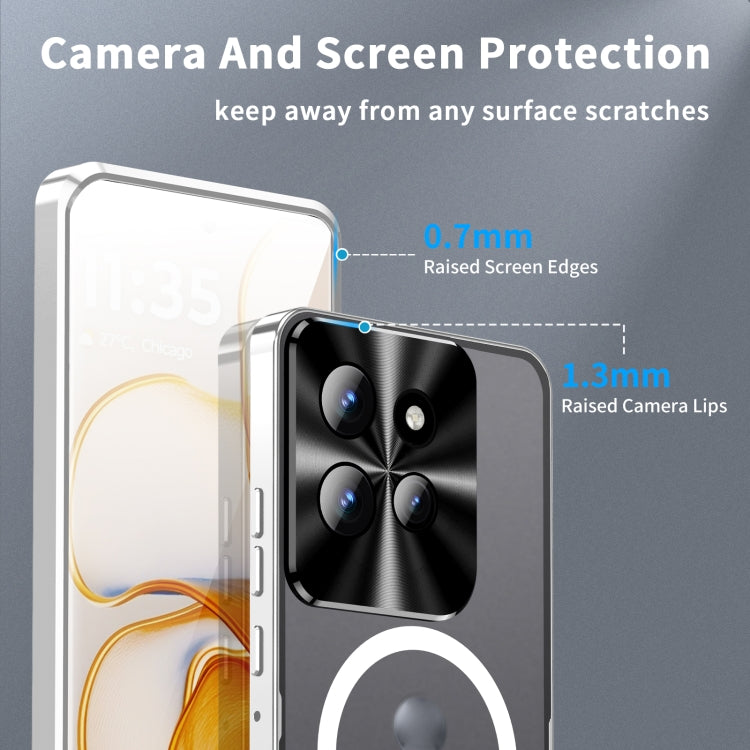 For Motorola Edge 50 Frosted Metal MagSafe Magnetic Phone Case(Silver) - Motorola Cases by PMC TechLife | Online Shopping South Africa | PMC TechLife | Buy Now Pay Later Mobicred