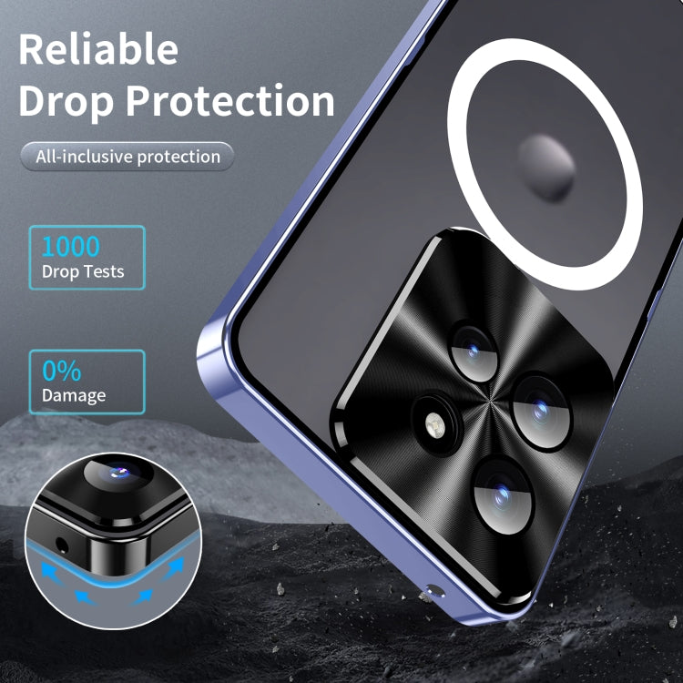 For Motorola Edge 50 Frosted Metal MagSafe Magnetic Phone Case(Puprle) - Motorola Cases by PMC TechLife | Online Shopping South Africa | PMC TechLife | Buy Now Pay Later Mobicred