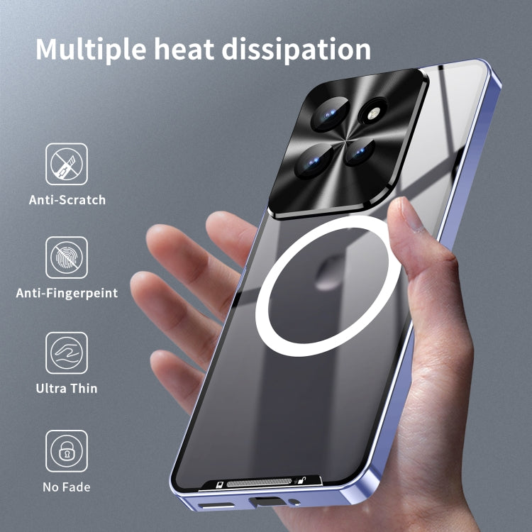 For Motorola Edge 50 Frosted Metal MagSafe Magnetic Phone Case(Puprle) - Motorola Cases by PMC TechLife | Online Shopping South Africa | PMC TechLife | Buy Now Pay Later Mobicred