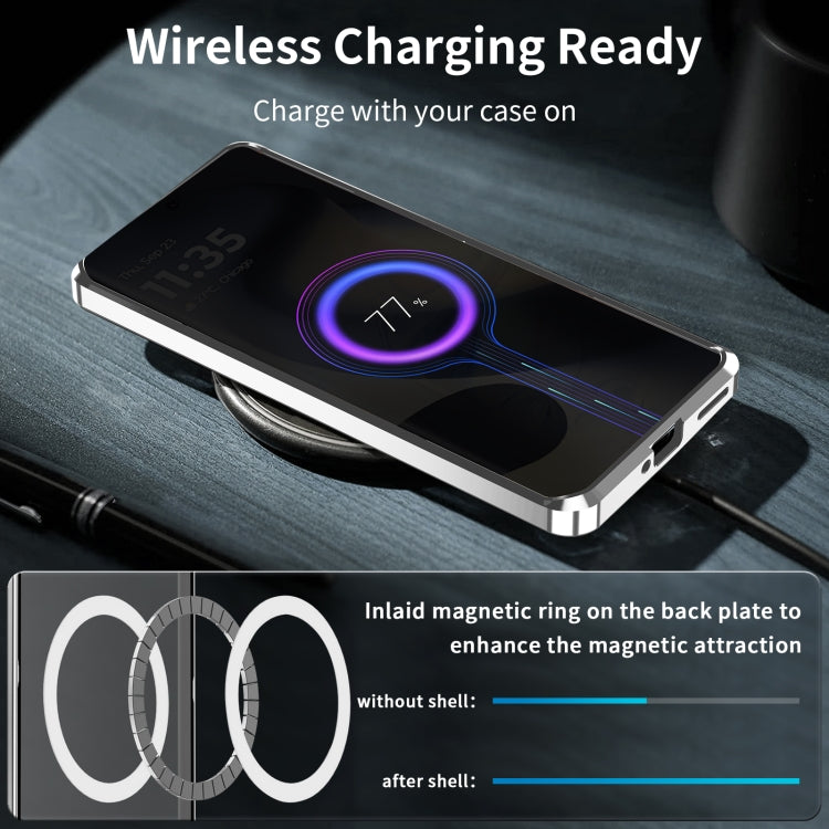 For Motorola Edge 2024 Frosted Metal MagSafe Magnetic Phone Case(Silver) - Motorola Cases by PMC Jewellery | Online Shopping South Africa | PMC Jewellery | Buy Now Pay Later Mobicred
