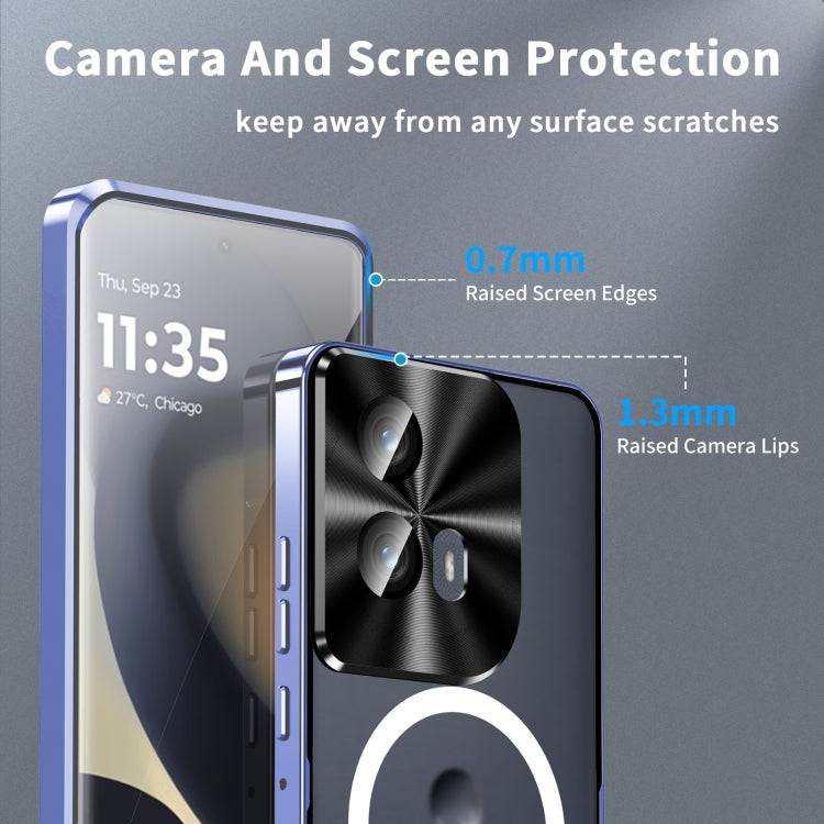 For Motorola Edge 2024 Frosted Metal MagSafe Magnetic Phone Case(Puprle) - Motorola Cases by PMC Jewellery | Online Shopping South Africa | PMC Jewellery | Buy Now Pay Later Mobicred