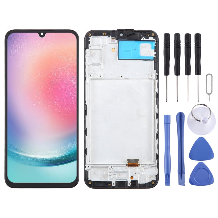 For Samsung Galaxy A24 SM-A245F 6.43inch OLED LCD Screen Digitizer Full Assembly with Frame - free shipping - PMc TechLife - Order now!