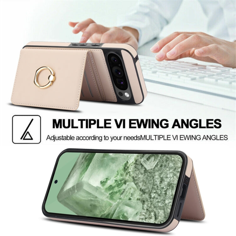 For Google Pixel 9 Pro XL RFID Anti-theft Card Ring Holder Phone Case(White) - Google Cases by PMC TechLife | Online Shopping South Africa | PMC TechLife | Buy Now Pay Later Mobicred