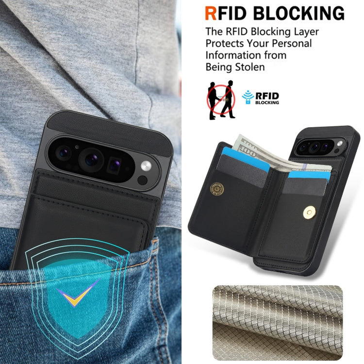 For Google Pixel 9 Pro XL RFID Anti-theft Card Ring Holder Phone Case(Black) - Google Cases by PMC TechLife | Online Shopping South Africa | PMC TechLife | Buy Now Pay Later Mobicred