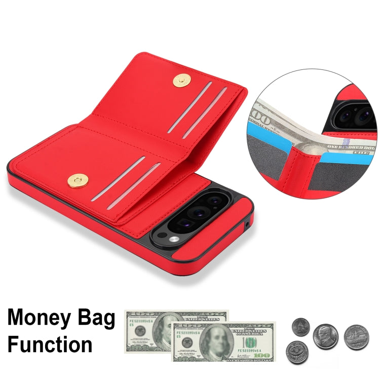 For Google Pixel 9 Pro XL RFID Anti-theft Card Ring Holder Phone Case(Red) - Google Cases by PMC TechLife | Online Shopping South Africa | PMC TechLife | Buy Now Pay Later Mobicred
