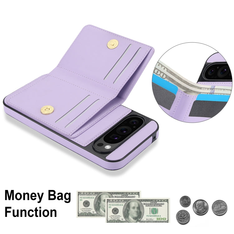 For Google Pixel 9 Pro XL RFID Anti-theft Card Ring Holder Phone Case(Purple) - Google Cases by PMC TechLife | Online Shopping South Africa | PMC TechLife | Buy Now Pay Later Mobicred