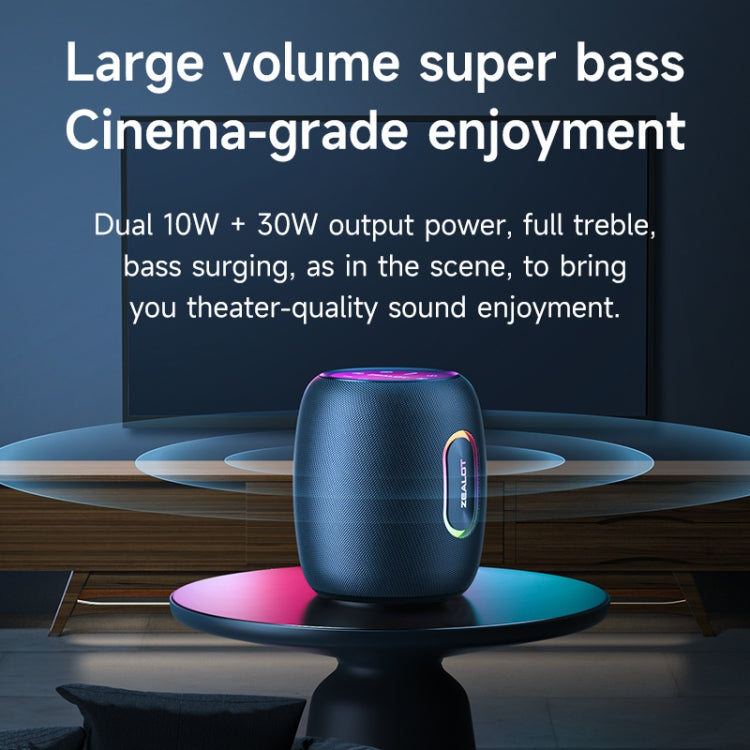 Zealot S64 Shocking Sound Super Subwoofer Bluetooth Speaker with RGB Light(Black) - free shipping - PMC Jewellery - Order now!
