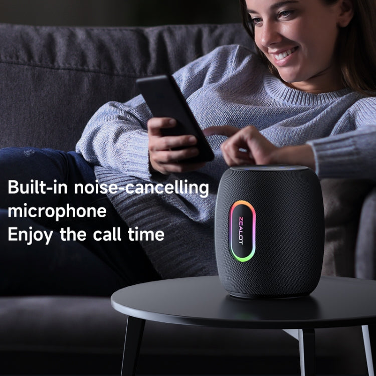 Zealot S64 Shocking Sound Super Subwoofer Bluetooth Speaker with RGB Light(Black) - free shipping - PMC Jewellery - Order now!
