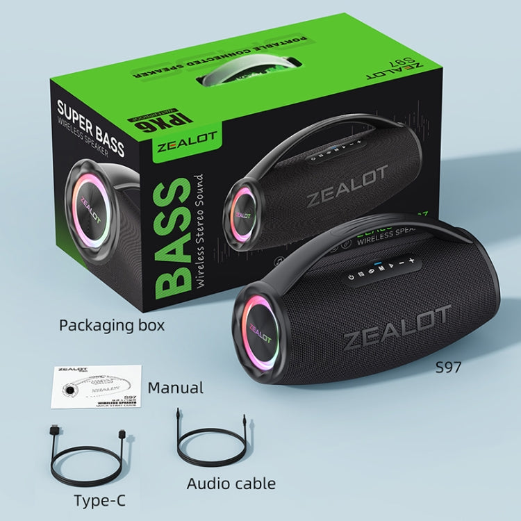 Zealot S97 80W Outdoor Portable RGB Light Bluetooth Speaker(Grey) - free shipping - PMC Jewellery - Order now!
