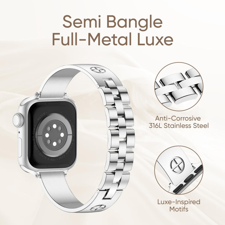 For Apple Watch SE 2023 40mm Cross Bracelet Stainless Steel Watch Band(Rose Gold) - free shipping - PMC TechLife - Order now!
