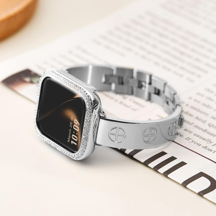 For Apple Watch Series 4 44mm Cross Bracelet Stainless Steel Watch Band(Black) - free shipping - PMC TechLife - Order now!